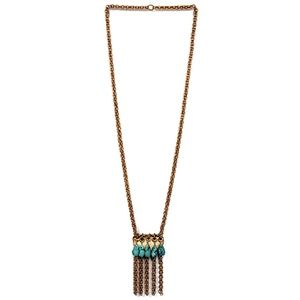 Michelle Ross : Brass/Turquoise Hazel Necklace